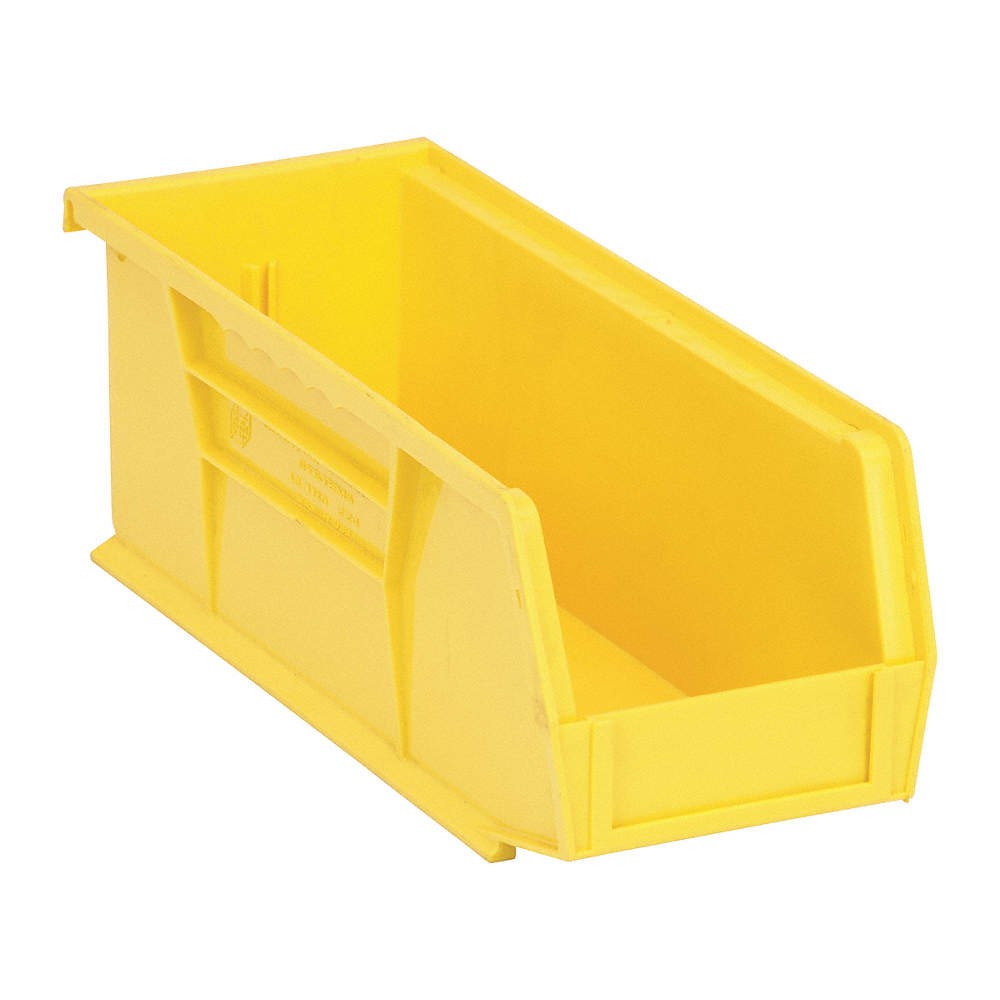 QUANTUM STORAGE SYSTEMS QUS224YL Hang and Stack Bin,Yellow,PP,4 in 9R516