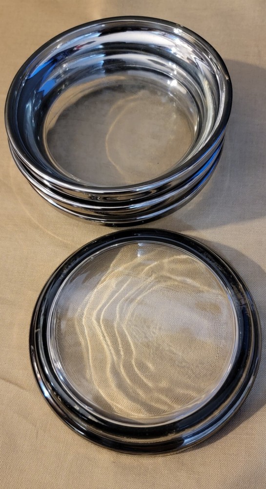 Silver Glass Coasters 1976