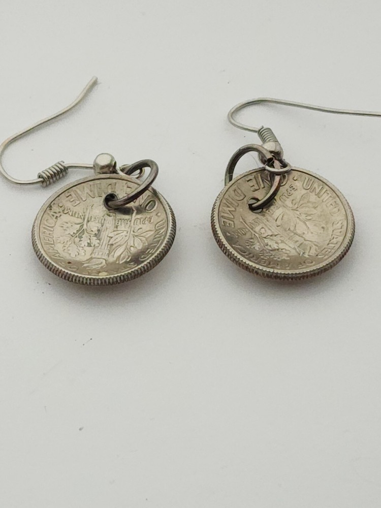 Eisenhower Dime Earrings Dime Convave Ike