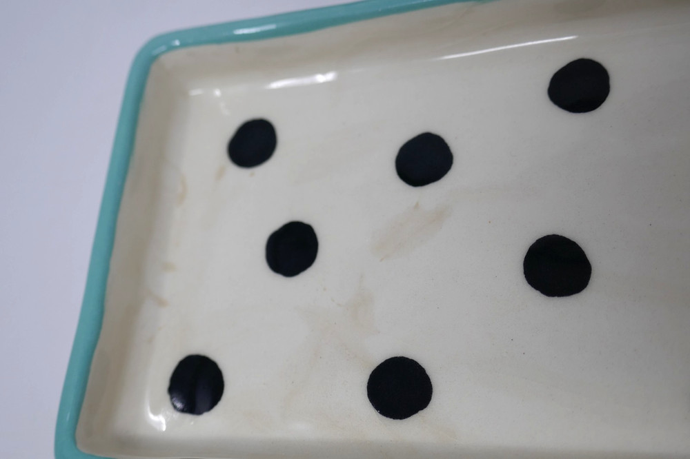 Robin Spears Whimsical Stars Moons Ceramic Butter Dish RARE