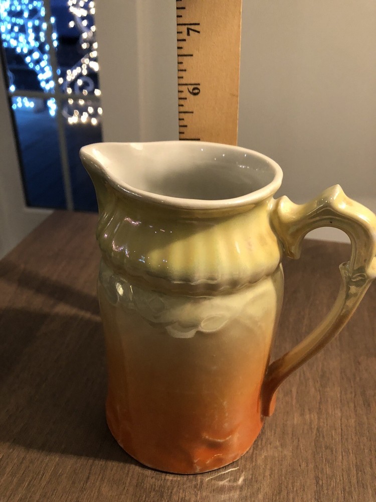 Vintage Bavaria Orange And Yellow Ombré Luster ware Pitcher