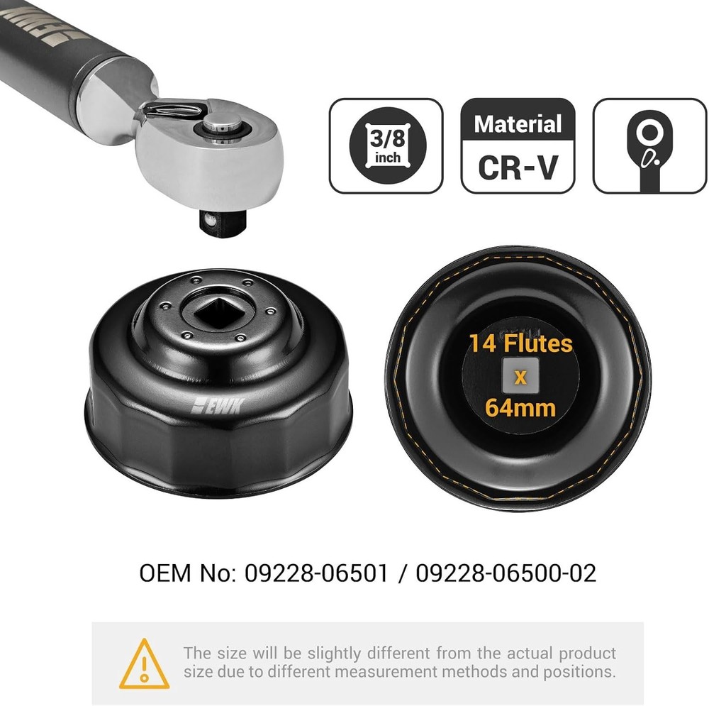 Durable Black E-Coated 64mm Oil Filter Socket for Superior Vehicle Compatibility