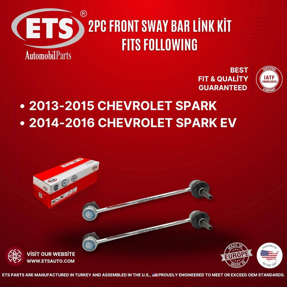 ETS 2Pc Front Stabilizer Sway Bar End Link Kit Fits 2014-2016 Spark EV / 2011...