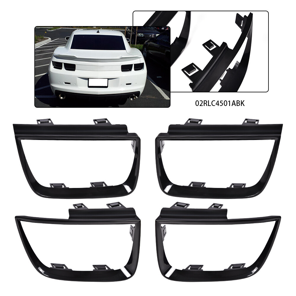 FIT FOR 2010-2013 CHEVROLET CAMARO BEZEL TAIL LIGHTS BLACK LIGHT 4 PCS