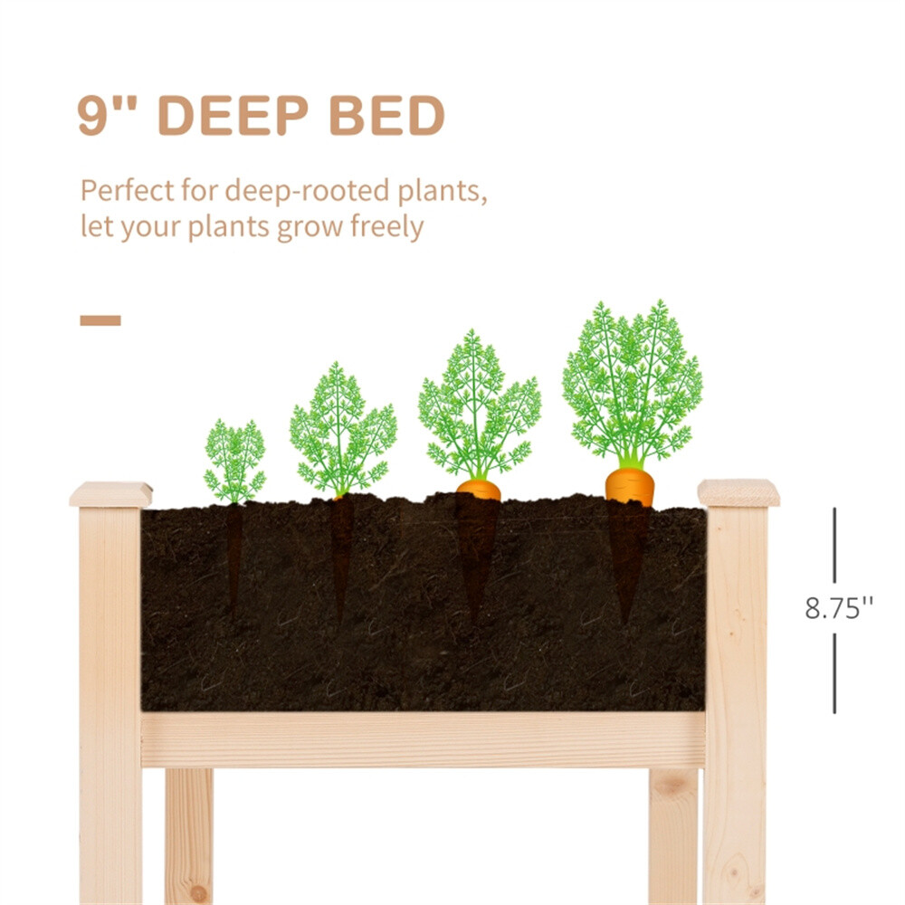 Raised Garden Bed Self-draining Slatted Planter