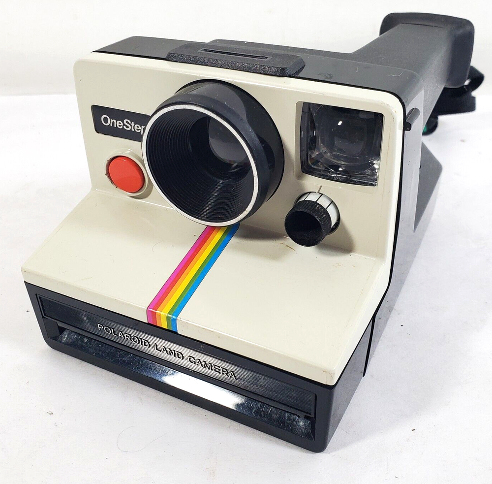 Vintage Polaroid One Step Rainbow Instant Land Camera with Strap