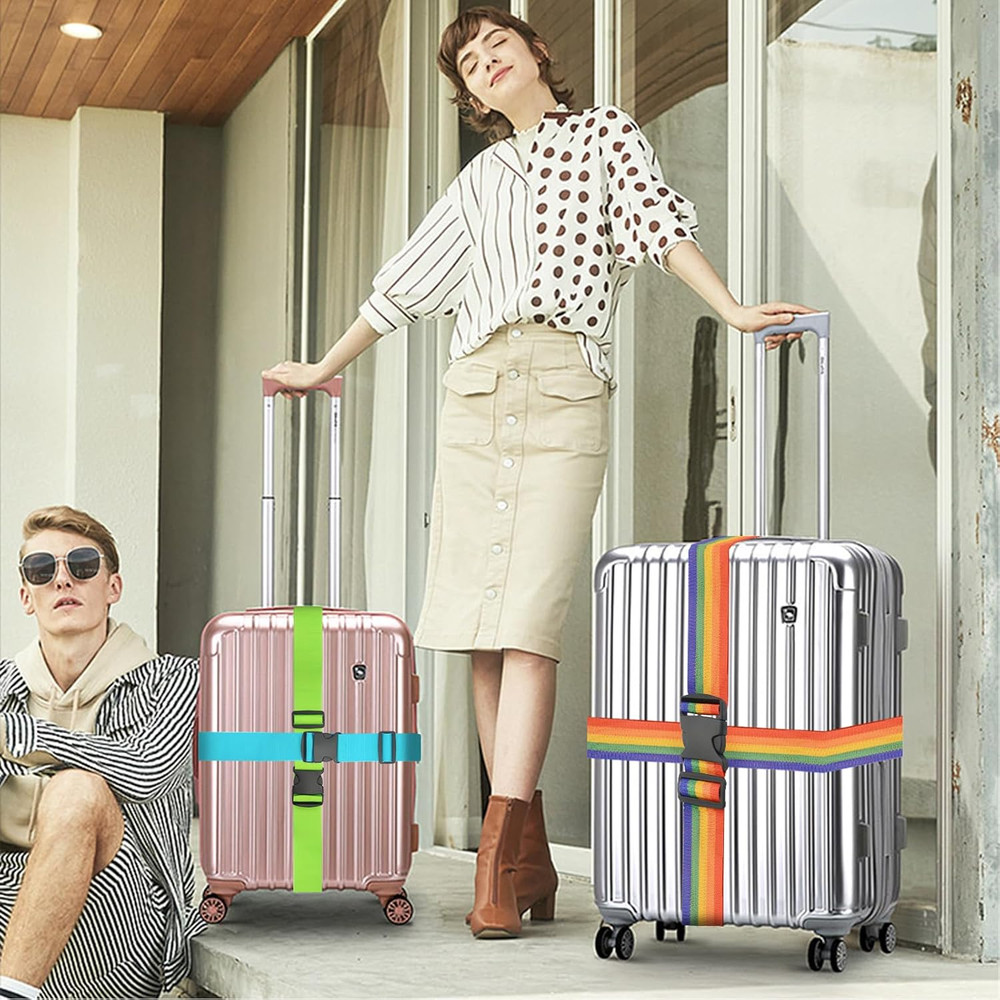 Luggage Straps, 79" Long Belts Keep Suitcase Secure While Traveling, TSA Approve