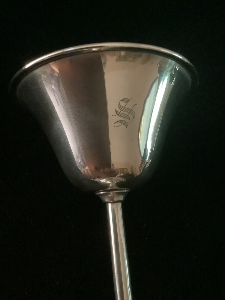 The Merrill Shops Sterling 8 GOBLETS - mono "S"