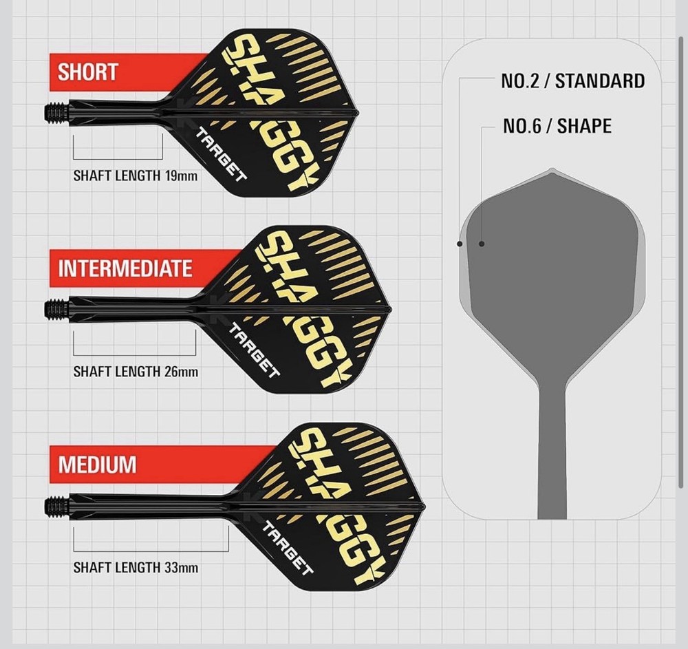 19mm Short Standard Scott Will Target K-Flex #2 Intermediate Dart Flights 410138