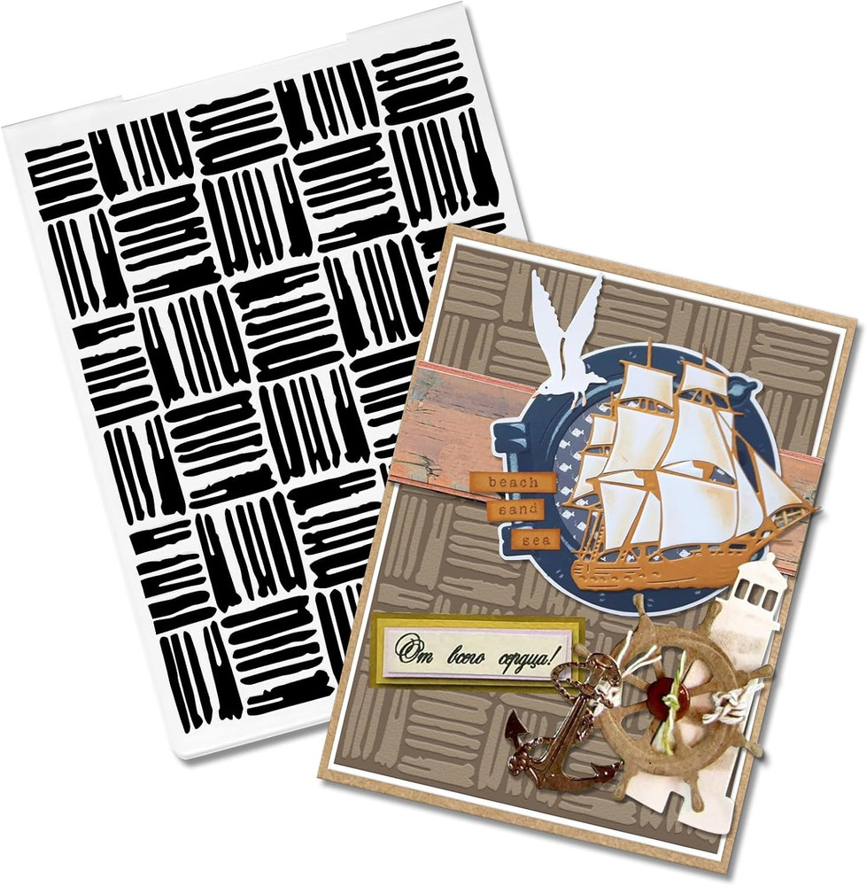 Stripe Embossing Folder, Wood Stick Background Embossing Folder for Card Making,