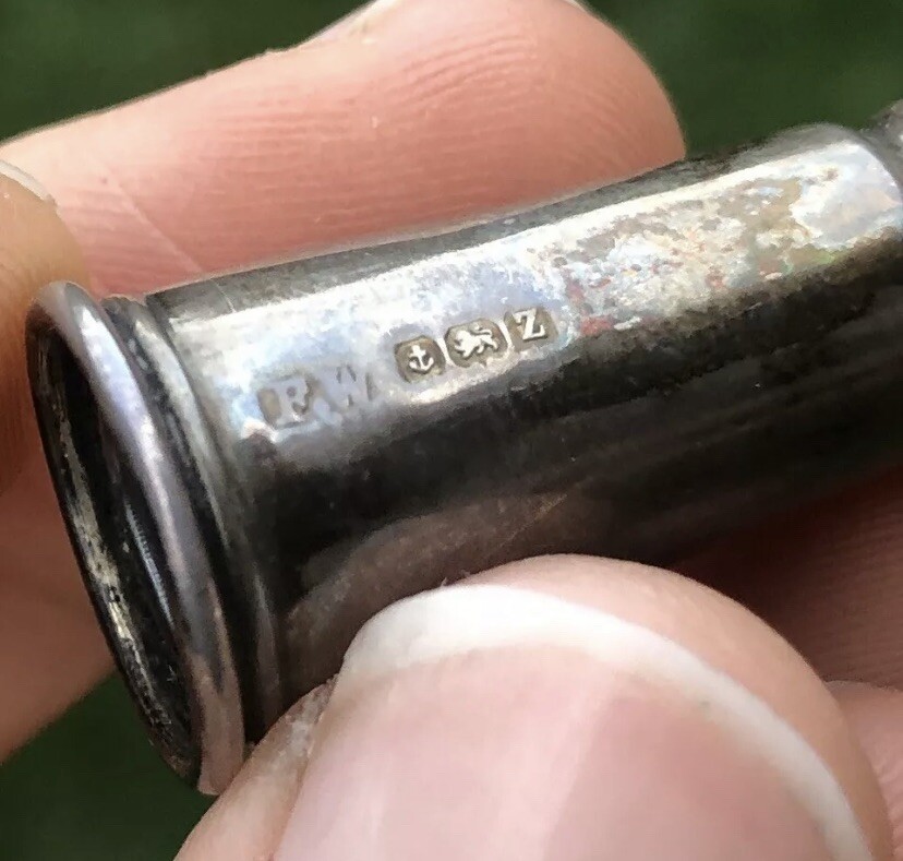 Sterling Solid Silver Hallmarked Hunting Bugle Horn Cigarette Cheroot Holder
