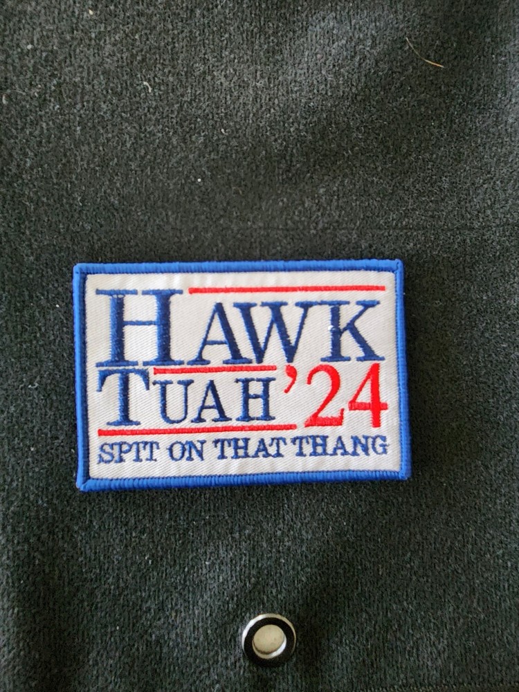 Hawk Tuah '24 Spit On That Thang Military Embroidered Morale Patch
