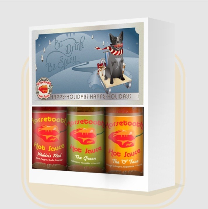 Horsetooth Hot Sauce Holiday 3-Pack Gift Set.