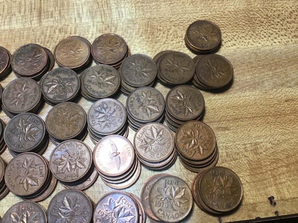 1937-2012 Canada Cents/Pennies, 76 different, With 1947 Maple Leaf, Missing 1988