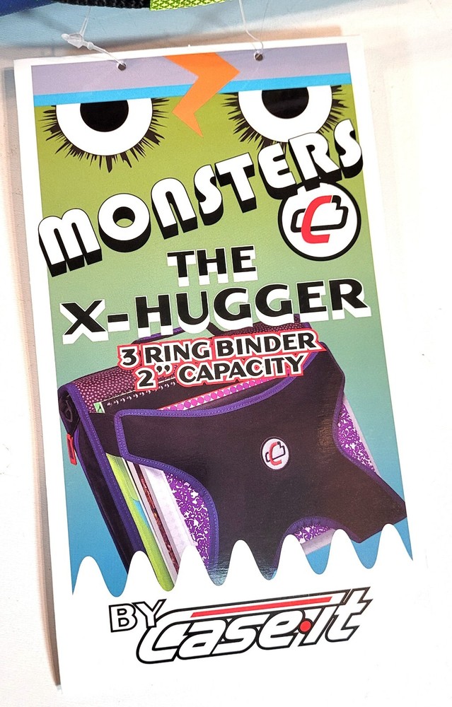 Case-it X-Hugger 2-Inch Round Ring Zipper Binder with Book Holder on Front,