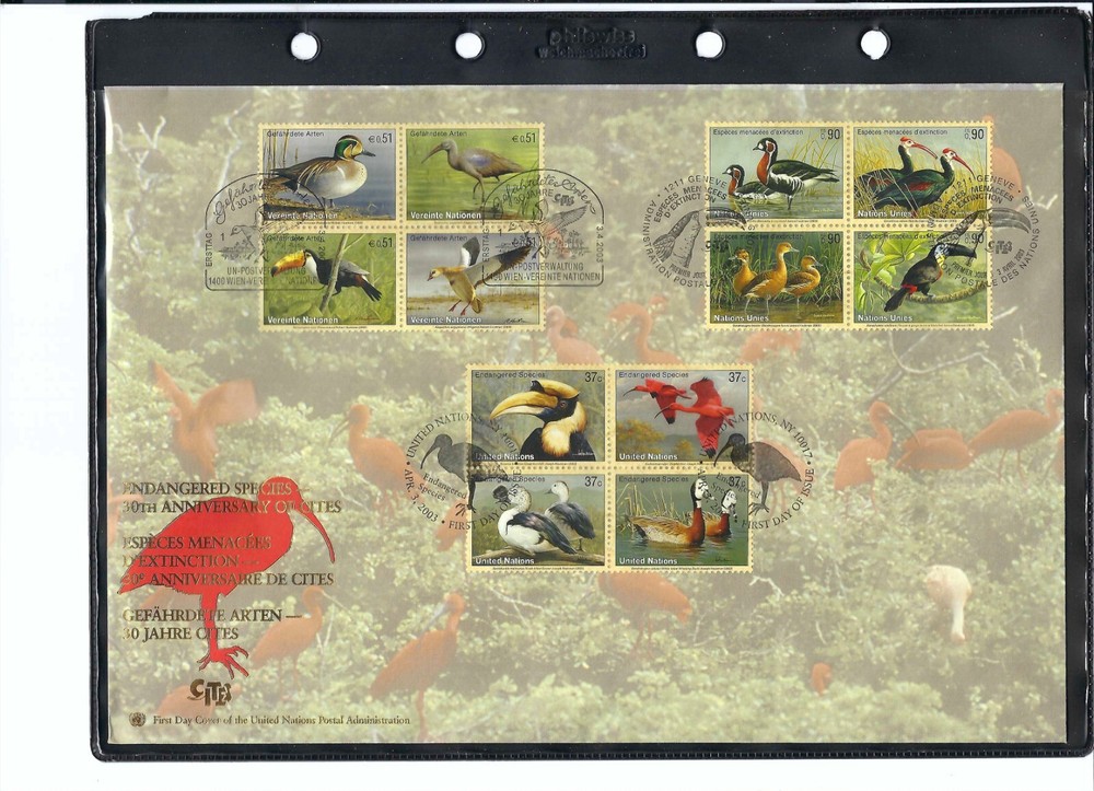 2003 Endangered Species - Large FDC - All 3 Offices - UNPA Cachet