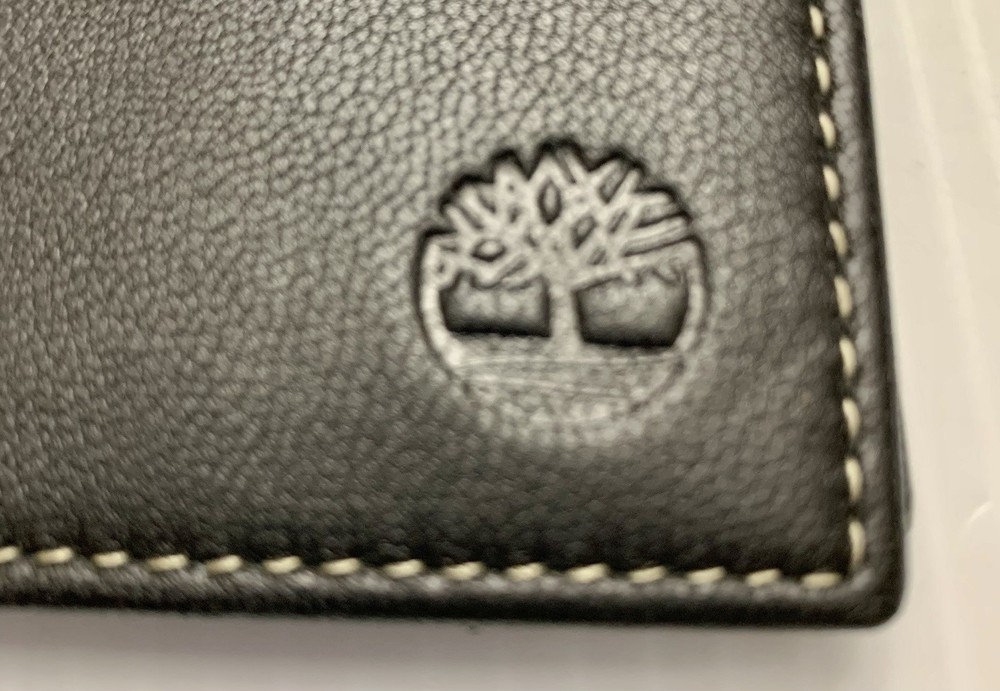 Timberland Leather Mens Wallet Black Bilx Passcase Slimfold