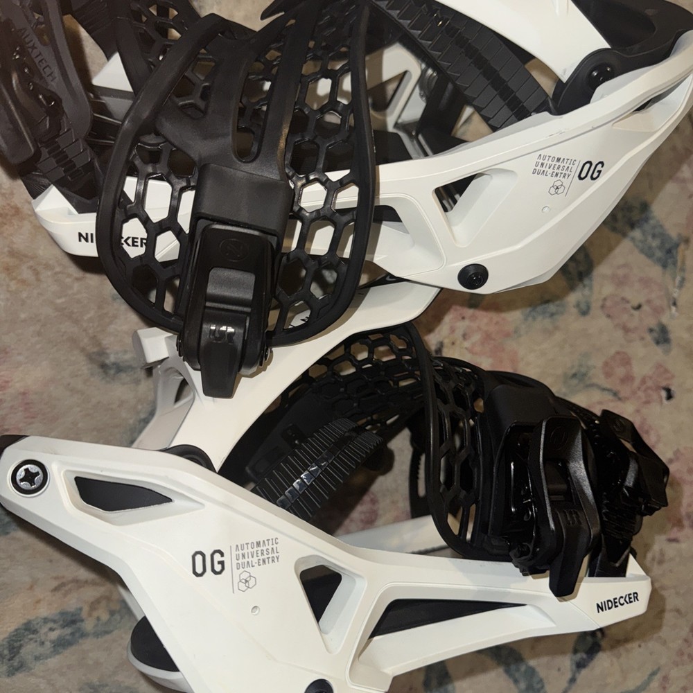 Nidecker SuperMatic Drop In Snowboard Bindings White LARGE