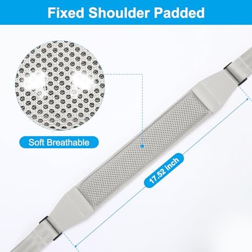 Shoulder Strap,Soft Adjustable Breathable Universal Replacement 59 inch Gray