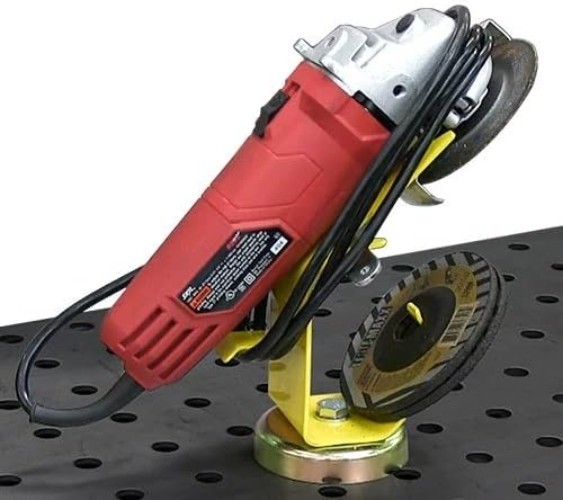 Compact Magnetic Power Grinder Rest - Includes Wrench & Cable Storage Solutions