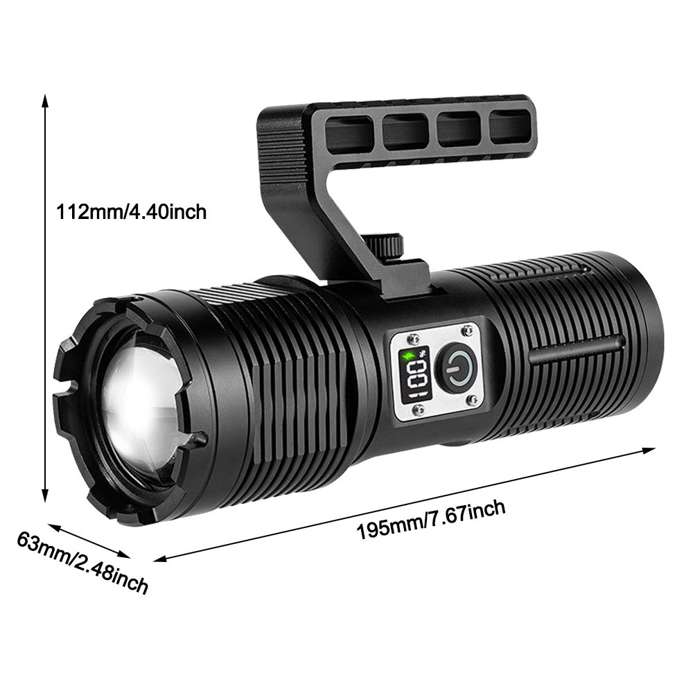 USB Rechargeable 30W White Laser LED Flashlight Super Bright Torch Light