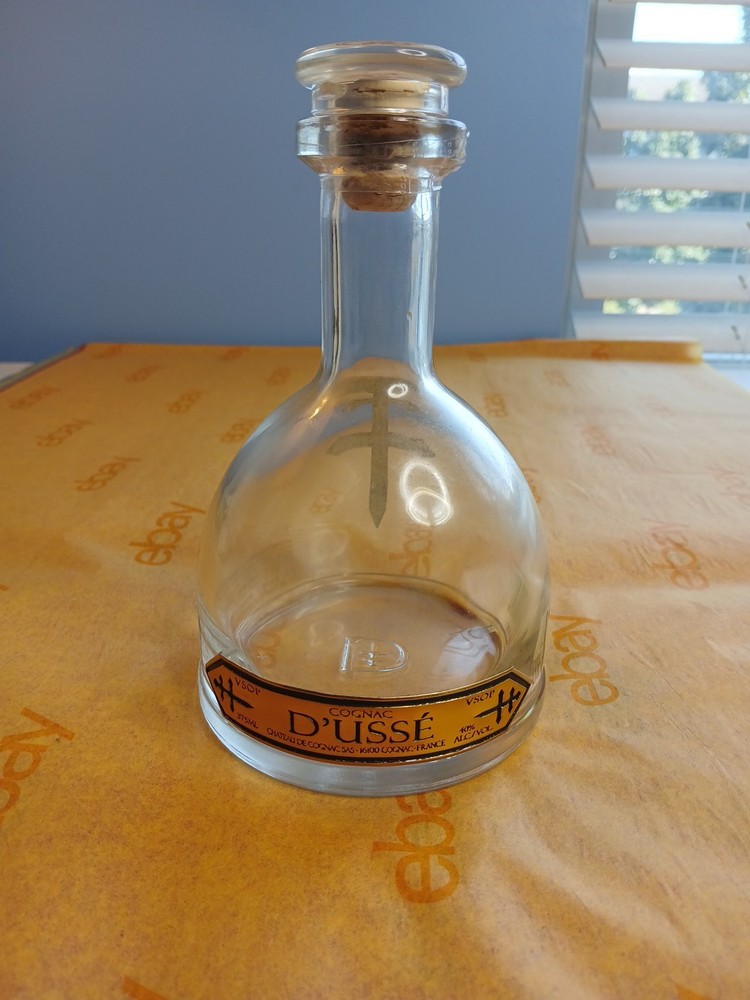 375 ML Dusse Cognac Bottle/Decanter With Stopper Empty