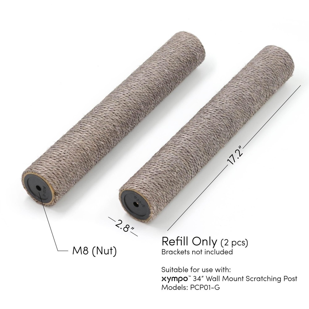 17" Scratching Post Refill Grey - 2 Pack Brackets Not Included