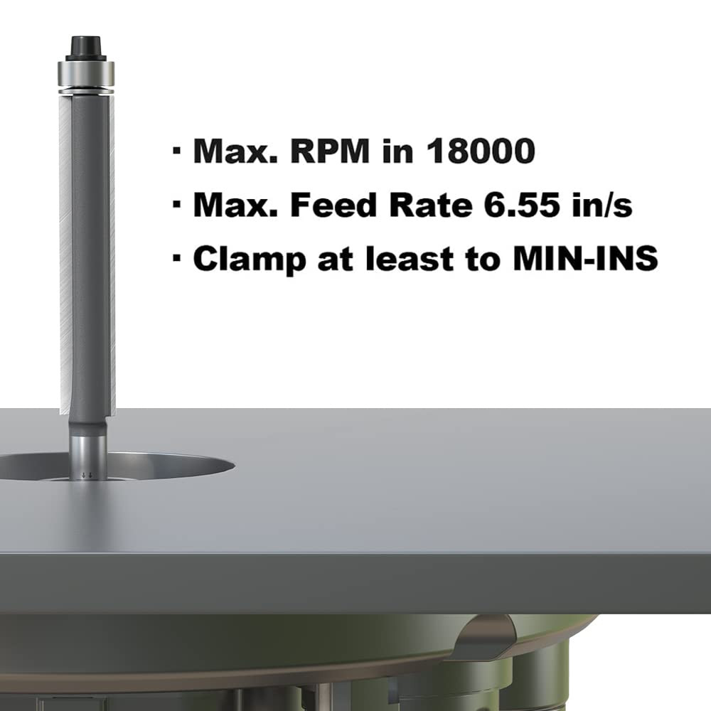 Fivepears 1/4" Shank Flush Trim Router Bit, 3/8" Diameter, 2" Length