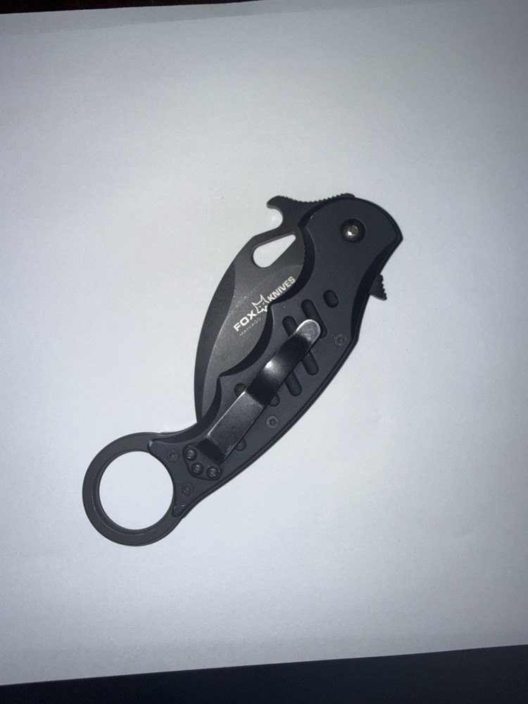 FOX 478 BLACK ALUMINUM FOLDING KARAMBIT (Used)
