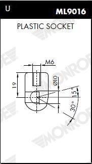 Gas Spring, boot/cargo area MONROE ML5020