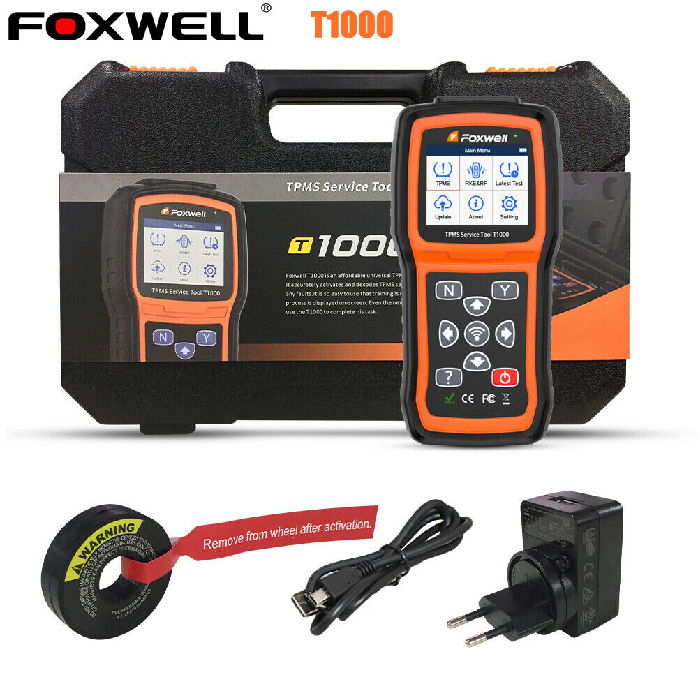 Foxwell T1000 TPMS Programming Activate Sensors Check RF Key FOB Tester Detector