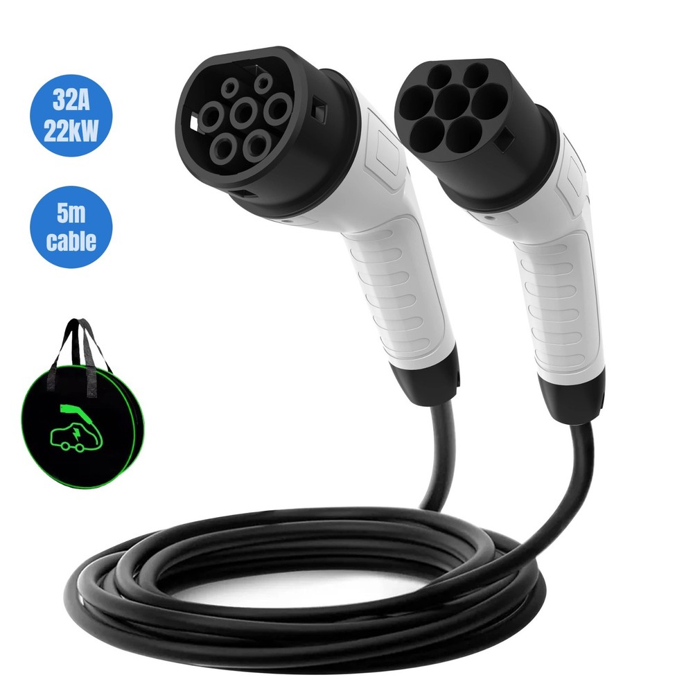 TYPE 2-TYPE 2 Fast Charging EV Cable / 32A / 3 Phase / 5M Length / 22kW