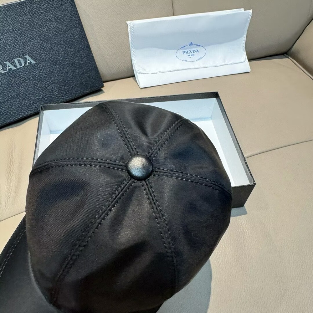 Prada Black Nylon baseball cap - Classics logo design | adjustable size | Gift