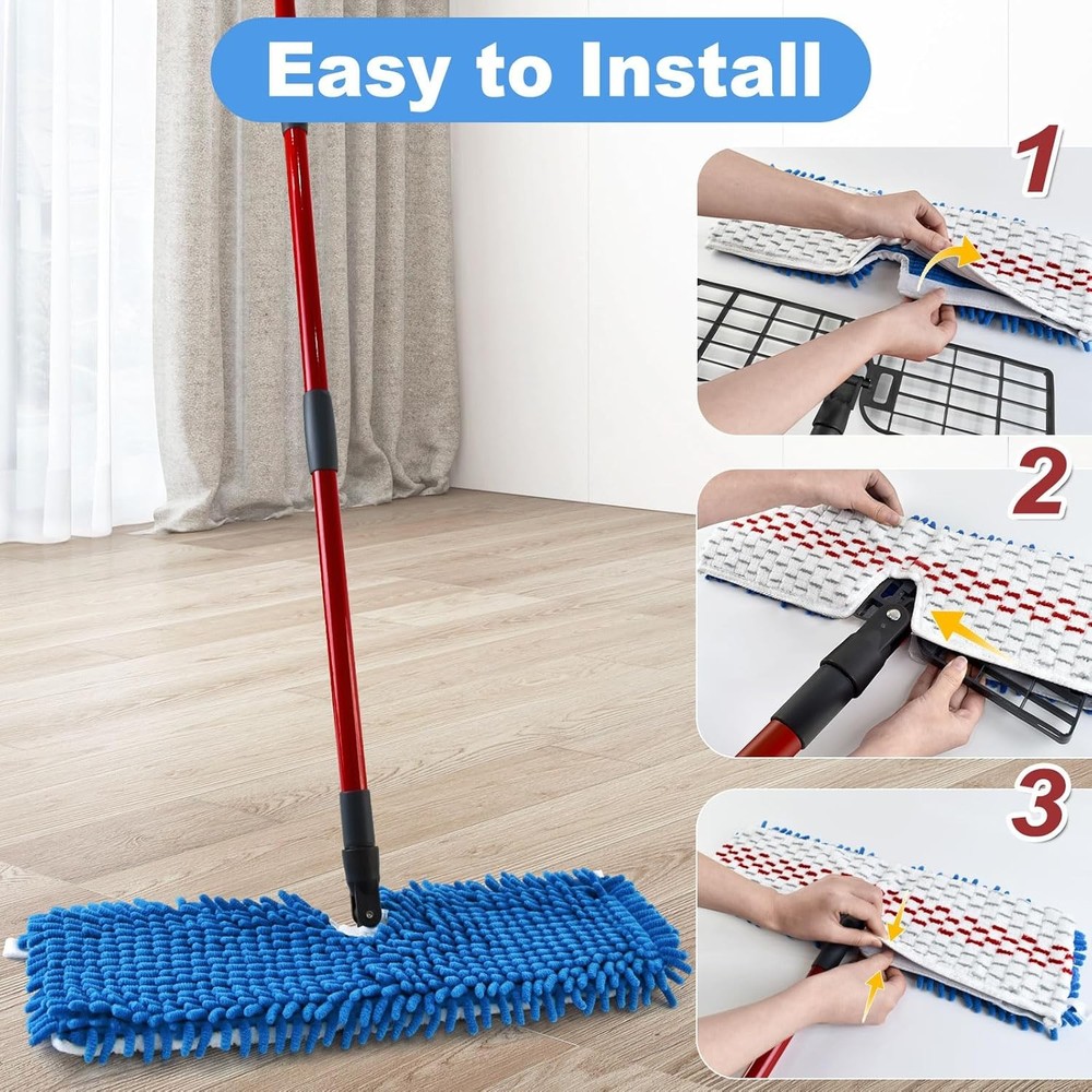 4 Pack Mop Head Replacement Compatible with Hardwood Floor 'N More