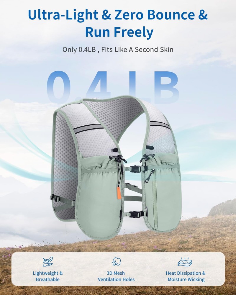 Running Hydration Vest Backpack, Lightweight Hydration Pack Bag Daypack for H...