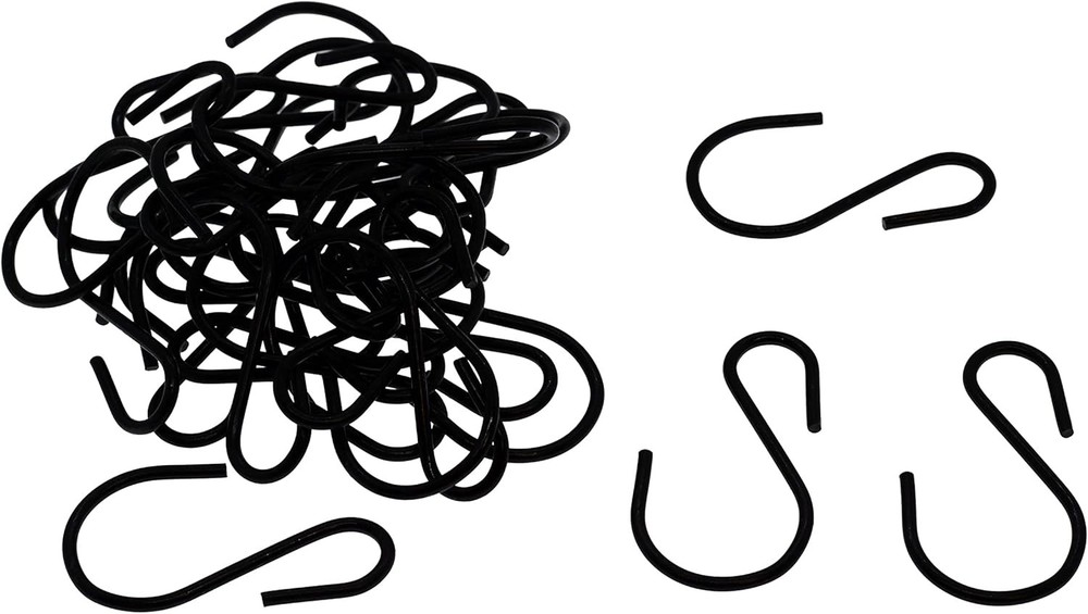 S Hooks for Hanging Plants, Clothes, 20 Pack Black S Shaped 20 Pack,