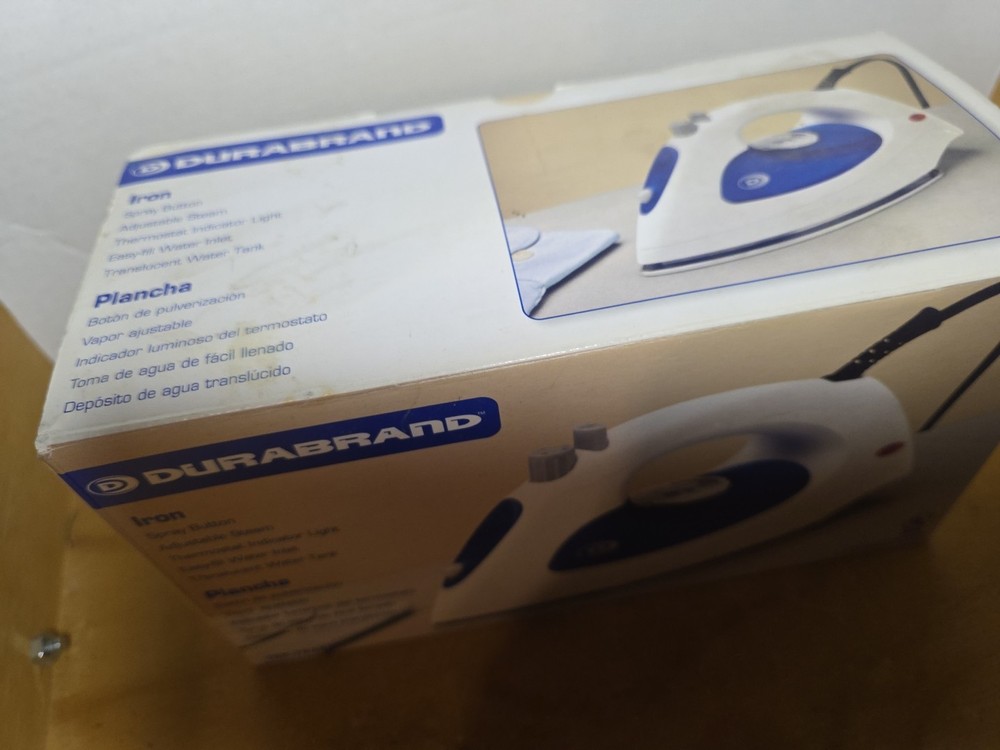 Durabrand Iron Steam and Spray Button TSK-7538S - White/ Blue In Box