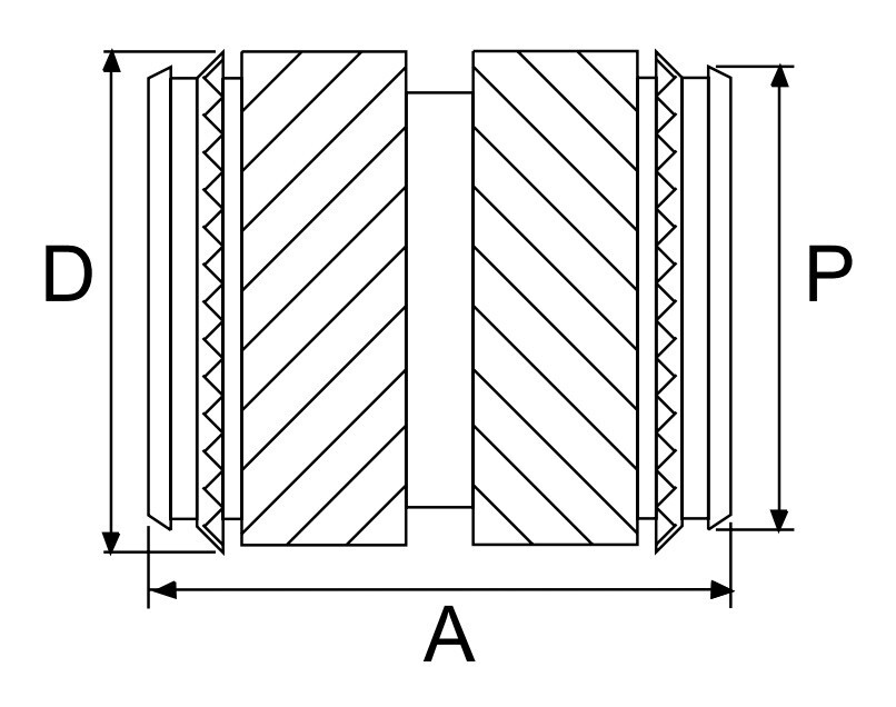 M4 X 8.1 TECH-SONIC BRASS INSERT FOR PLASTIC