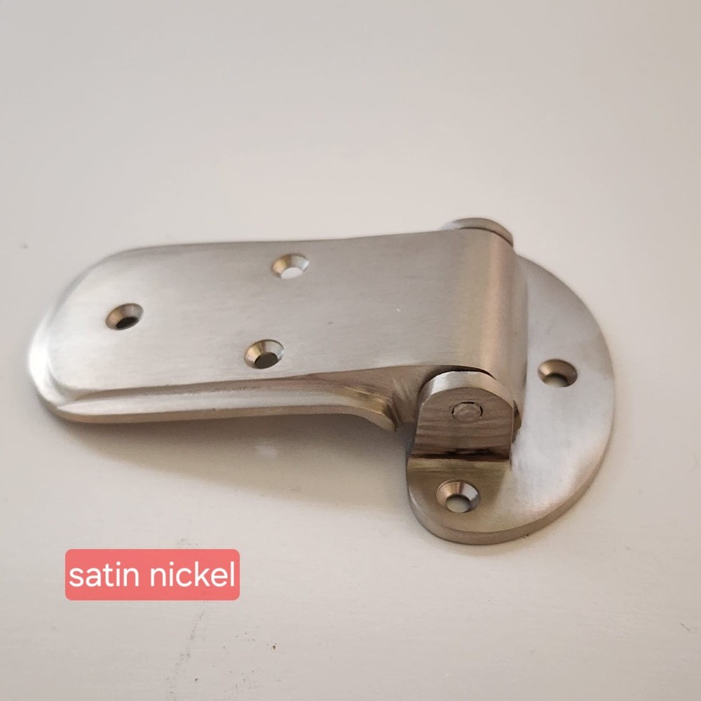 2 x Solid Brass Ice Box Catch Hinges Heavy Duty Offset 3/4" Vintage Kitchen Box