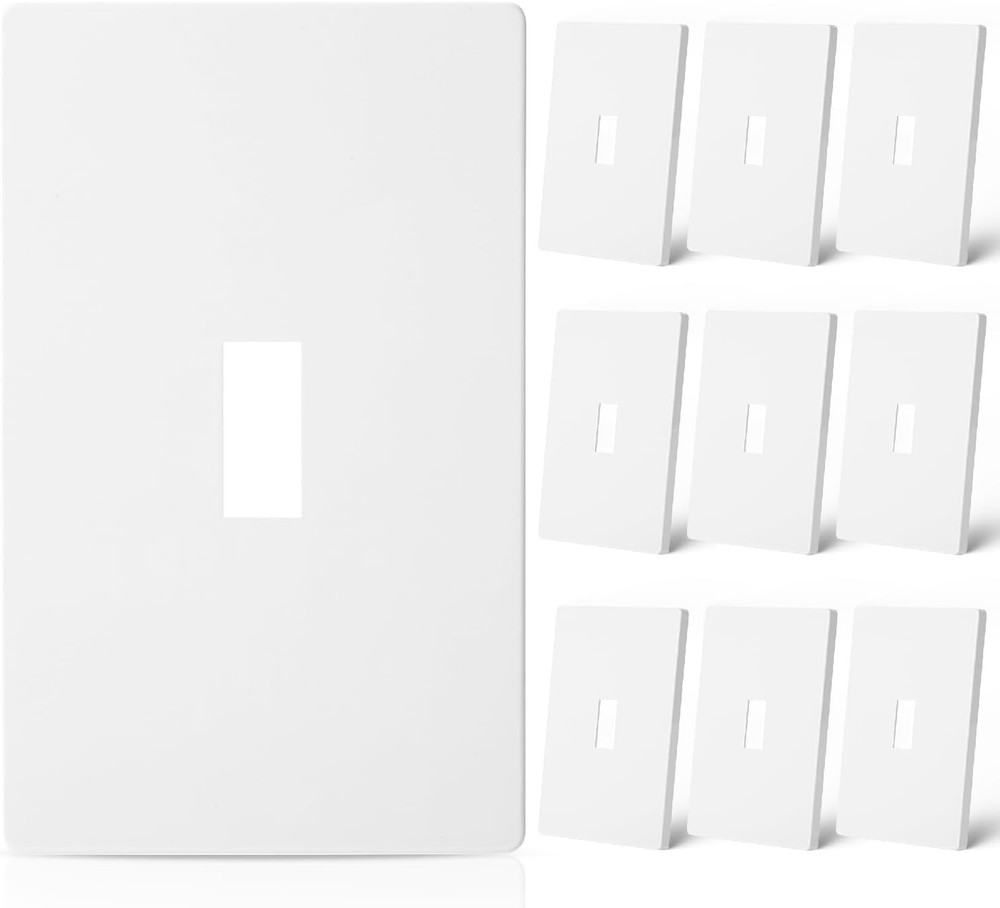 10 PCS Light Plates Switch Covers, Screwless, Toggle Switch Cover, Thermoplastic