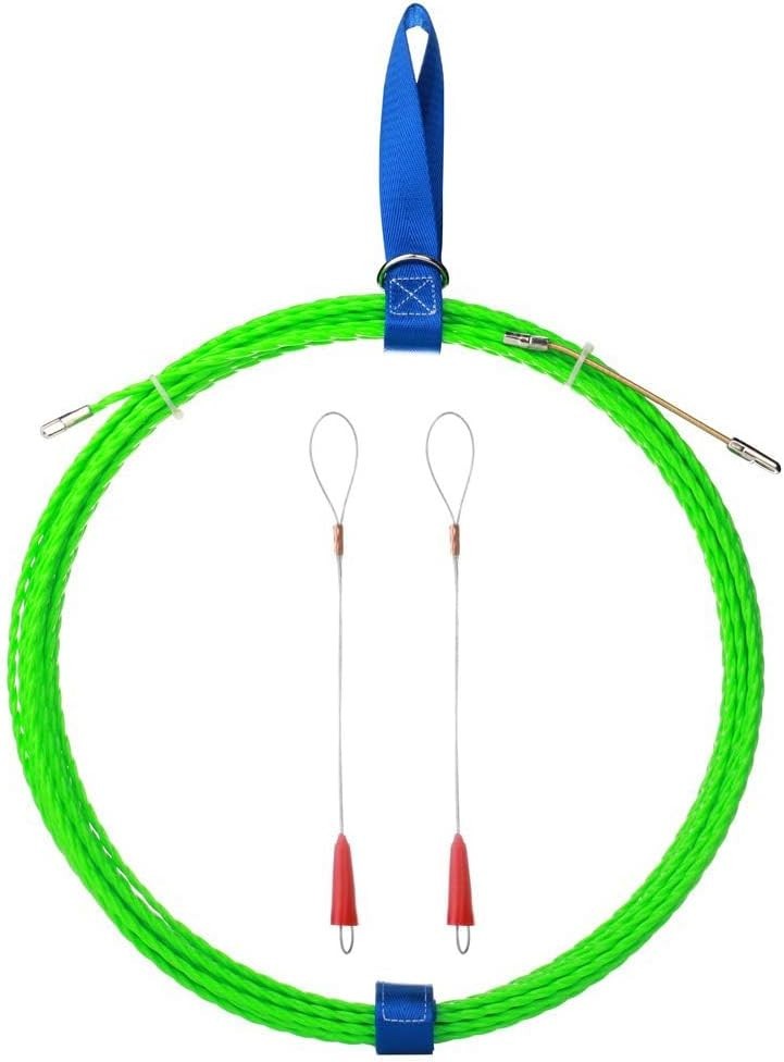 Versatile Fish Tape Wire Puller - 49FT Plastic-Coated Steel for Easy Handling