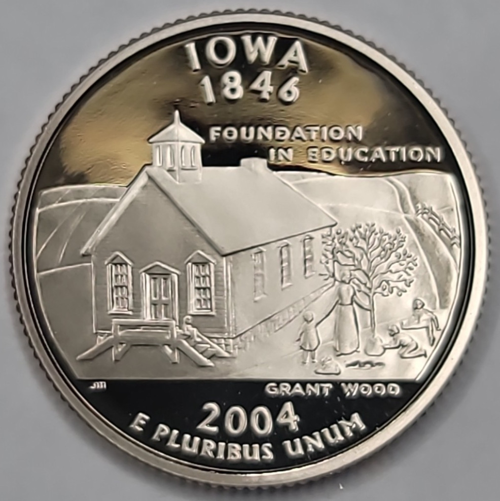 2004 S Gem Proof DCAM Iowa State Quarter - CN-Clad
