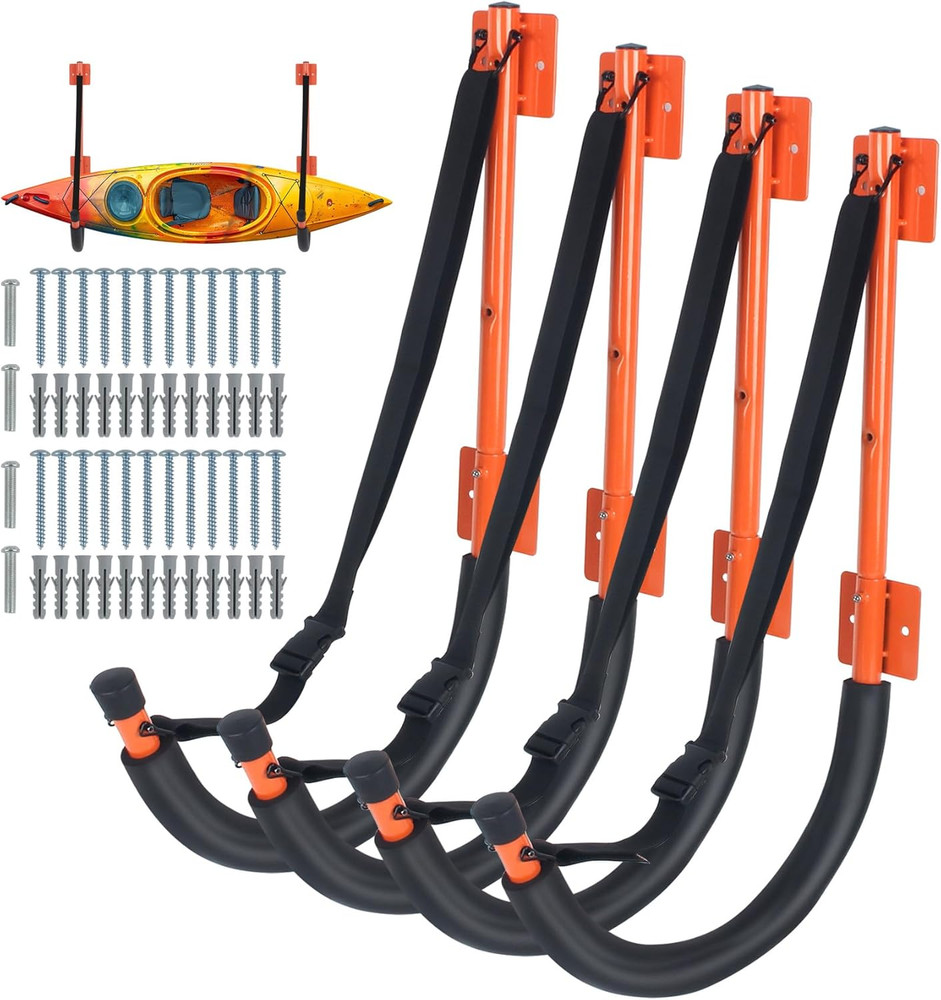 Kayak Storage Rack, Kayak Wall Mount Hangers 2 Pack & 4 Pack, Paddle Board Holde