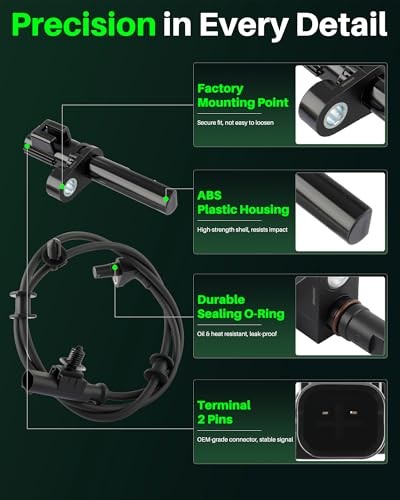 ABS Wheel Speed Sensor 4Pcs Compatible with Dodge Ram 1500 2009-2010 for Ram