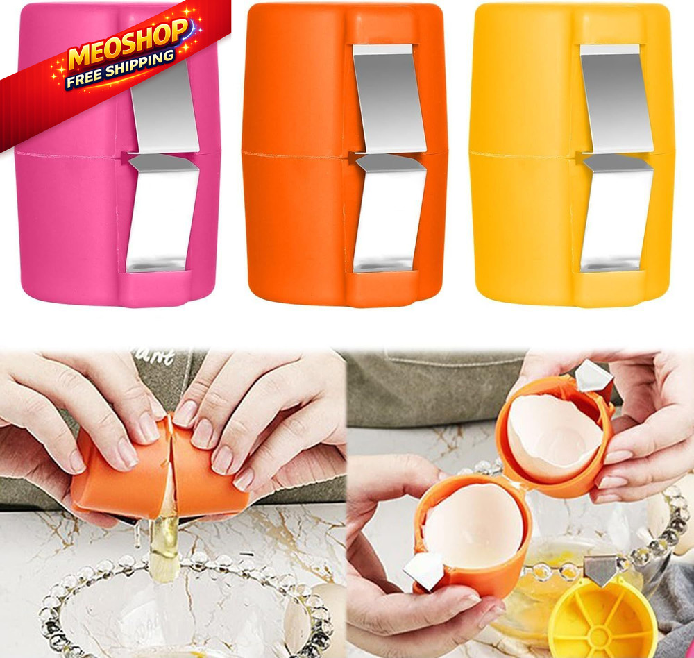 3Pcs Egg Shell Opener, 2025 New Cracker Tool for Raw Eggs, Hard 0.1,