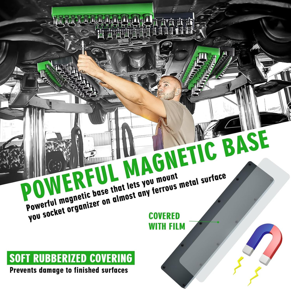 Magnetic Socket Organizer Holder Set For Tool Box Drawer, Toolbox Organization I