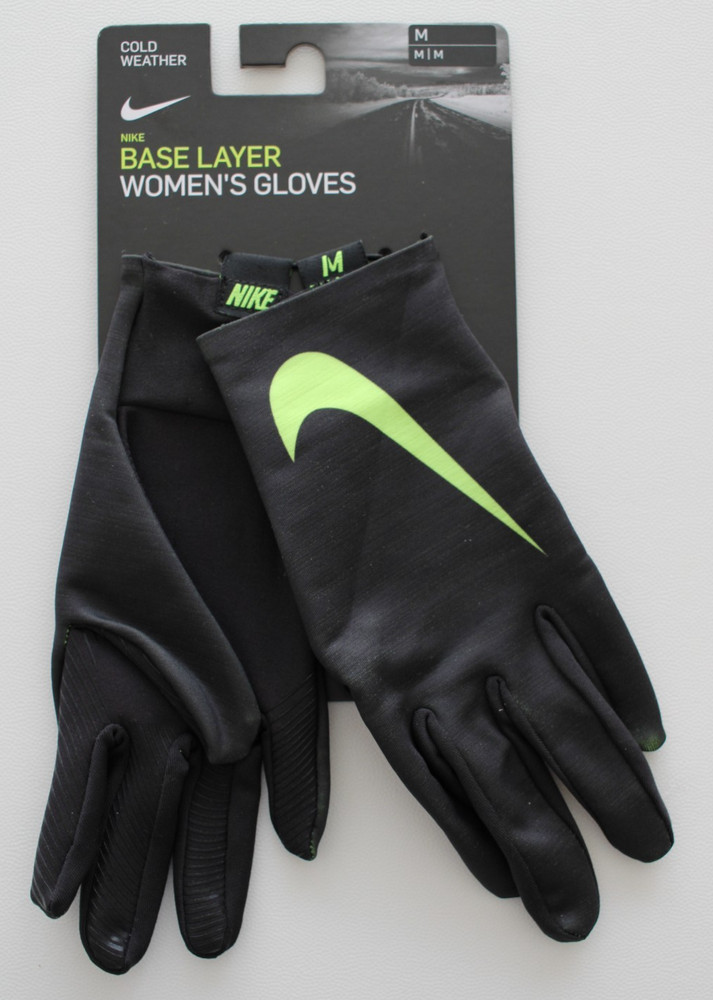 Nike Women's Base Layer Gloves Medium Black/Volt