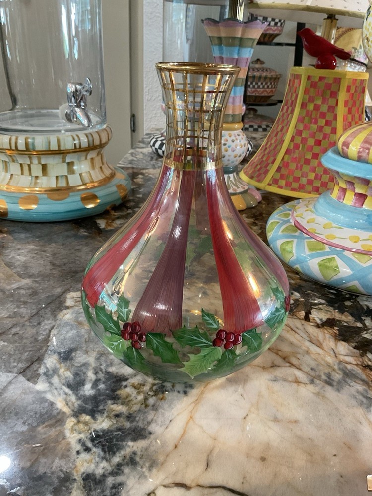 MacKenzie-Childs Holly & Berries Decanter