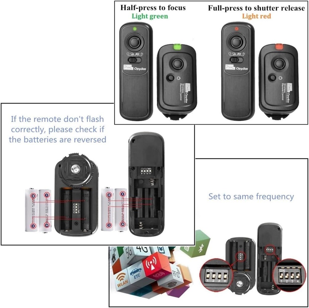 Pixel RW221-E3 Camera Remote Shutter Release Wireless Radio Control Compatible