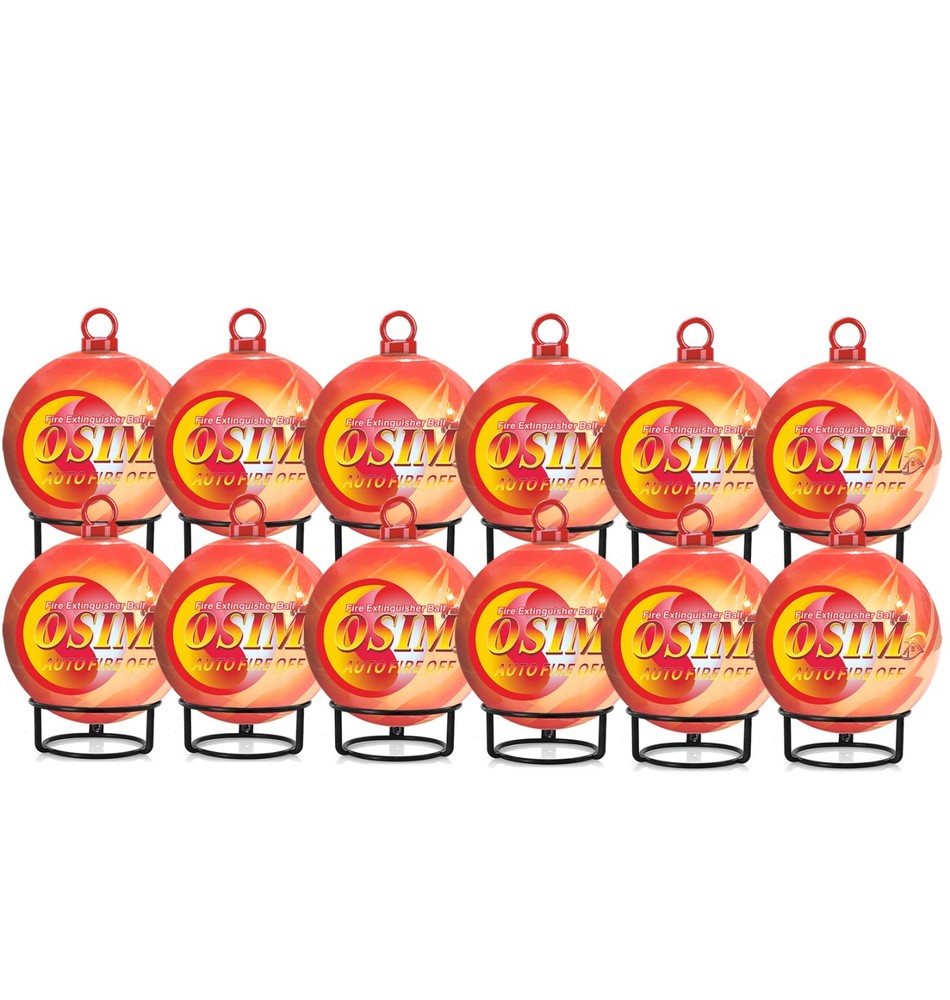 12-Pack Automatic Self-Exciting Fire Extinguisher Ball with Hook and Mount
